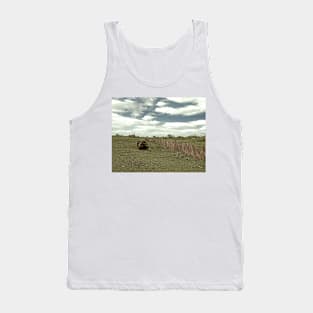 Old boat abandoned on a field Tank Top